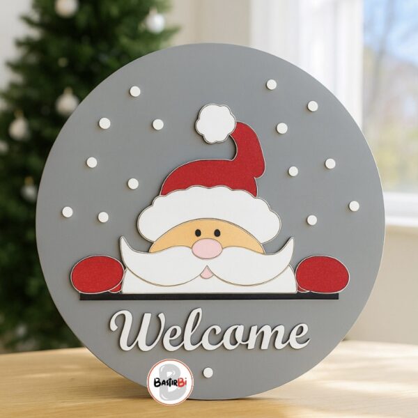 Yılbaşı Ahşap Welcome Kapı Süsü