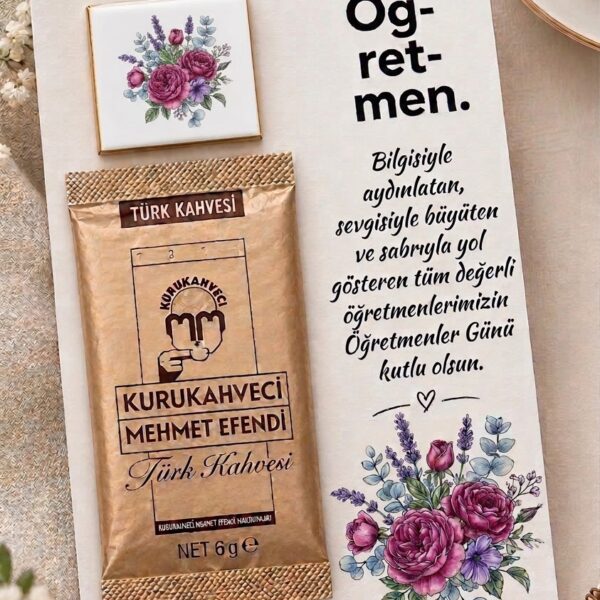 24 Kasım Öğretmenler Günü Hediyesi Türk Kahvesi ve Çikolata Seti